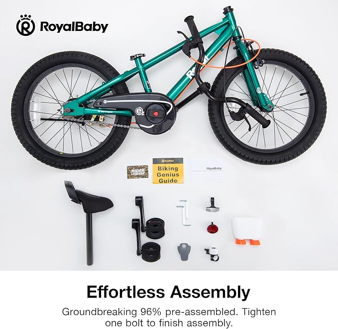 RoyalBaby Kids Bike EZ Balance to Pedal Dual Handbrake Toddlers Boys Girls Bicycle 12-20 Inch for Age 3-10 Years