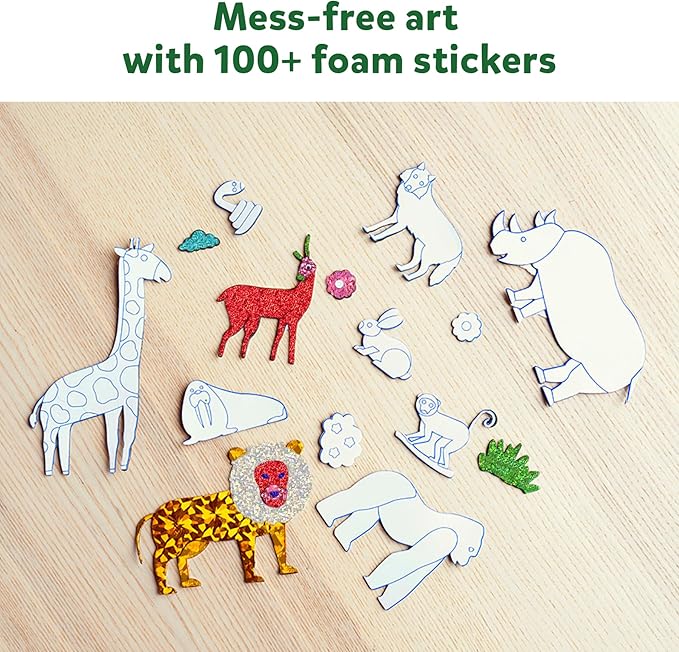Skillmatics Foil Fun - Animals, No Mess Art for Kids, Travel Toys, Craft Kits, DIY Creative Activity, Christmas Gifts for Boys & Girls Ages 4, 5, 6, 7, 8, 9