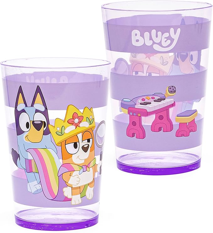 Zak Designs Bluey Nesting Tumbler Set Includes Durable Plastic Cups with Variety Artwork, Fun Drinkware is Perfect for Kids (14.5 oz, 4-Pack, Non-BPA)