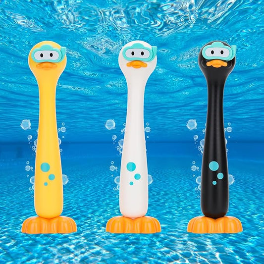 Set of 3 Pool Diving Toys for Kids,Fun Swimming Pool Games for Kids Water Toys, Clown Duck Dive Stick are Perfect for Boys and Girls Pool Time!