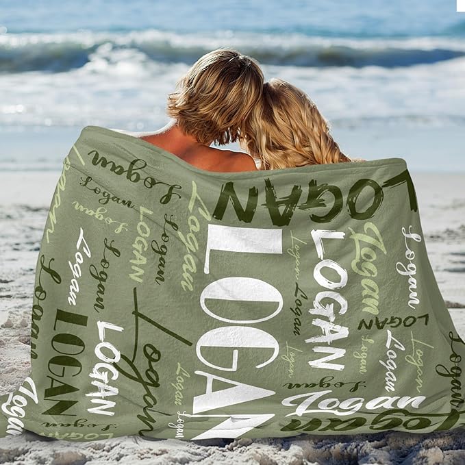 Dr.TOUGH Personalized Name Blanket Personalized Blanket for Adult Kids Flannel Customized Personalized Blankets and Throws