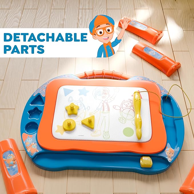 Lollipop Blippi Magnetic Writing Tablet for Kids – Ideal Baby & Toddler Toys – Magnetic Drawing Board with Stands, Pen, and Stamps – Blippi and Mika Inspired Learning Toys for Toddlers 3+