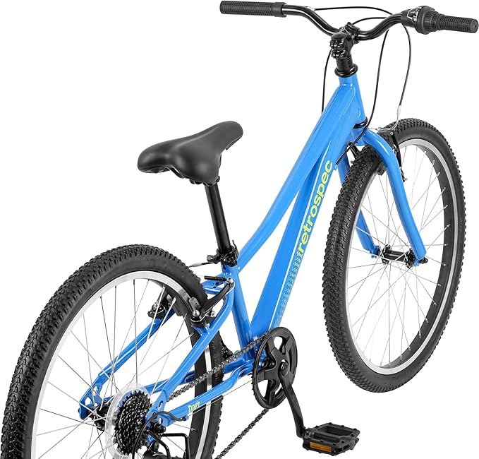 Retrospec Dart 20 & 24 Inch Kids Bike - 7-Speed Hybrid Bicycle for Ages 6-11 with 29in All-Season Tires & Shock Absorption - Adjustable Height Youth Bike with V-Brakes & Smooth Gear Shifting