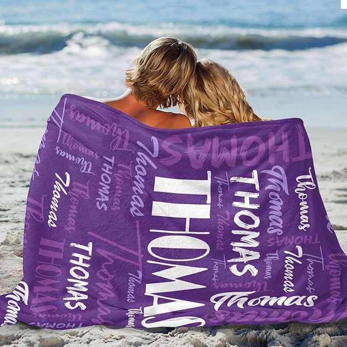 Dr.TOUGH Personalized Name Blanket Personalized Blanket for Adult Kids Flannel Customized Personalized Blankets and Throws