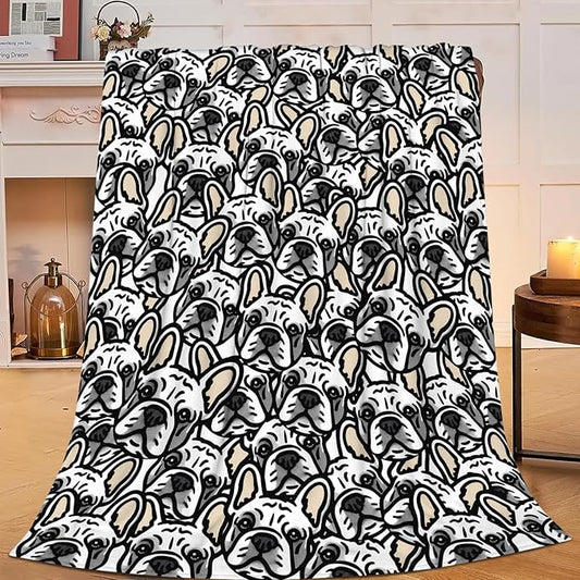 Boston Terrier Throw Blanket French Bulldog Frenchie Puppy Stuff Gifts for Dog Lover Kids Girls Boys Adults Women Men Soft Cozy Warm Plush Fluffy Fuzzy Fleece Blanket Decor 40''X50''