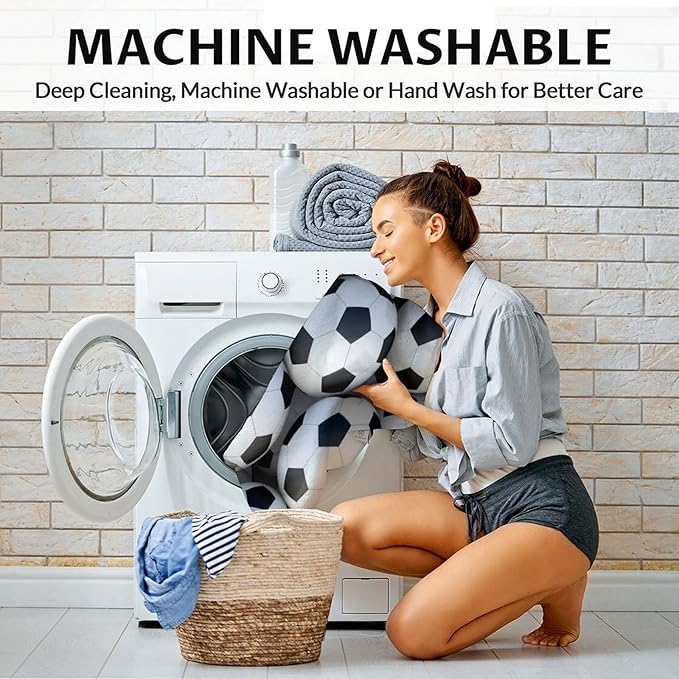 Soccer Throw Blanket - Soft, Fuzzy & Warm - 50x60 Inches Throw Size Blanket for Couch, Office - White Soccer Gifts for Girls, Boys