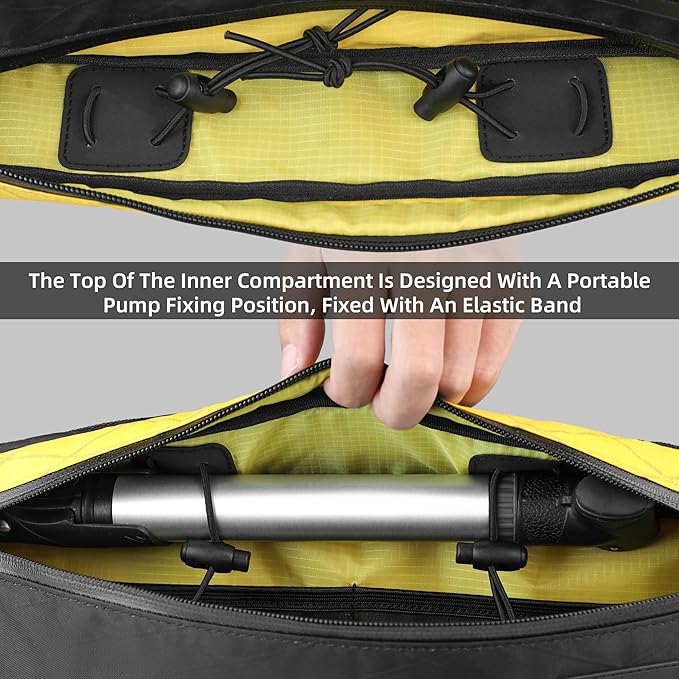 Bicycle Frame Bag Bike Triangle Bag Waterproof Bike Bag 1.7L with Dual Side Mesh Pockets for MTB Road Bike Cycling Commuting and Outdoor Adventures