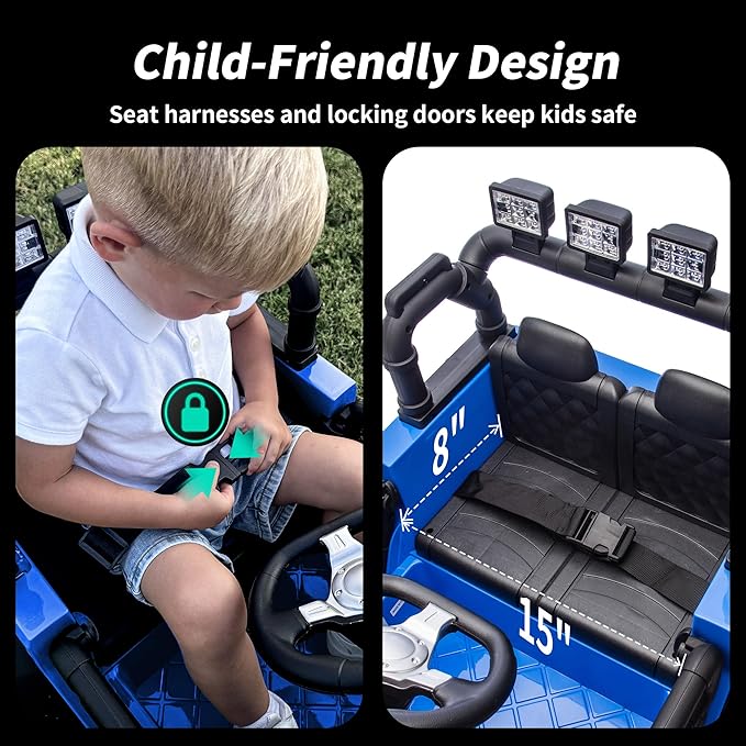 24V Kids Ride on Toy, Kids Electric Vehicles Car Ride on Car Truck for Toddlers 3-5 with Remote Control, 2x200W Motor - Blue