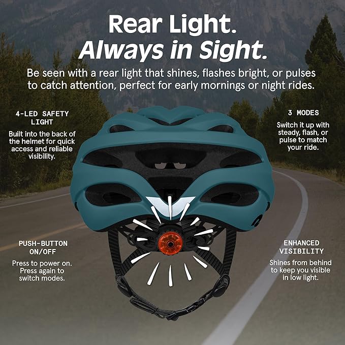 Retrospec Silas Adult Bike Helmet with Light for Men & Women - Lightweight, Comfortable