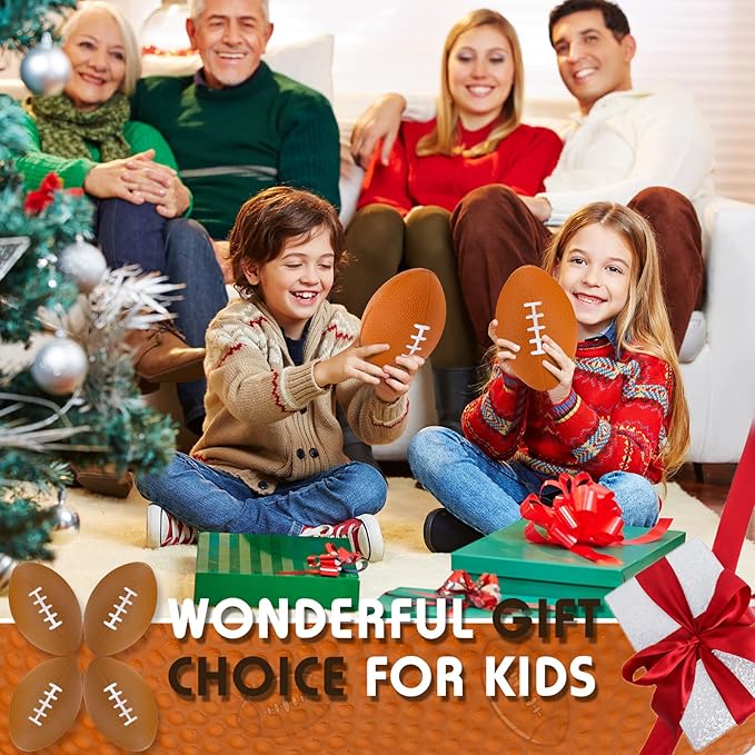 Jerify 24 Pack Foam Footballs 5 inch Bulk Mini Spiral Football Toys Easy Grip Waterproof Small Soft Emulation Foam Footballs for Kids Toddler Indoor Outdoor Play Game Football Party Favors