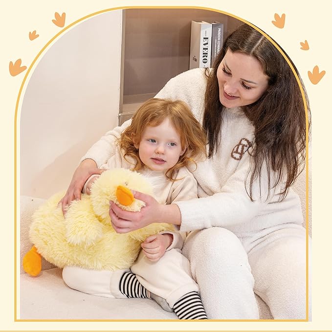 Yellow Duck Stuffed Animals, 4.4lbs Weighted Duck Plush Toy, Fluffy Stuffed Animal, Soft Farm Animal Plush Toy, 24" Large Weighted Stuffed Animals for Kids, Adults on Birthday Children's Day