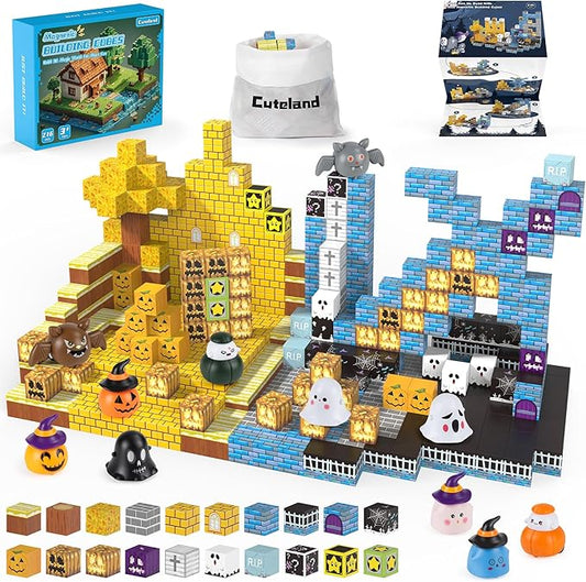 Magnetic Blocks 216Pcs Night Style, Magnetic Building Blocks Construction Toys for Boys or Girls Age 3+, Stacking Magnets, Christmas Birthday Gifts