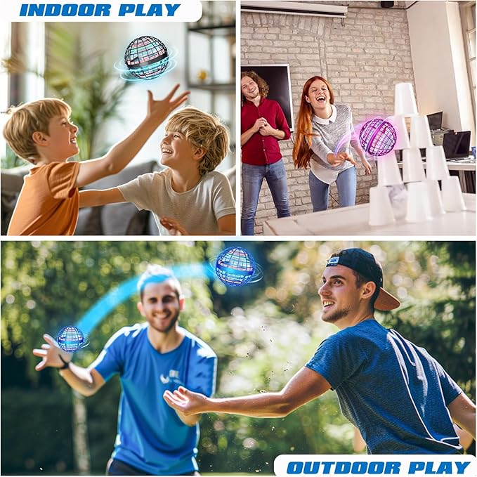 2025 Flying Orb Ball for Kids, Magical Galaxy Hover Cosmic Space Boomerang Rotating Floating Mini Hand Drone Stocking Stuffer Xmas Toys for Girls Boys Teen Age 6 7 8 9 10+ Blue