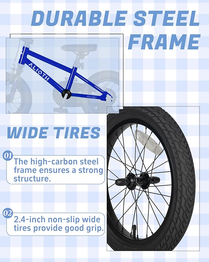 12 14 16 20 Inch Kids Bike BMX Style Bicycle with Training Wheels for 2-14 Years Old Toddlers Boys Girls Coaster Brake Multiple Colors