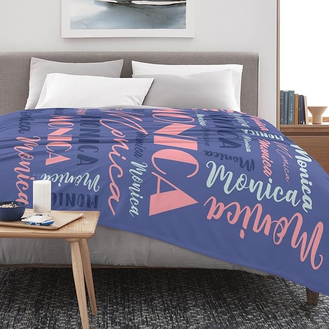 Name Blanket Personalized Blanket for Adult Kids Flannel Customize Throw Blanket Custom (Color 14, 40 x 50 Inches)