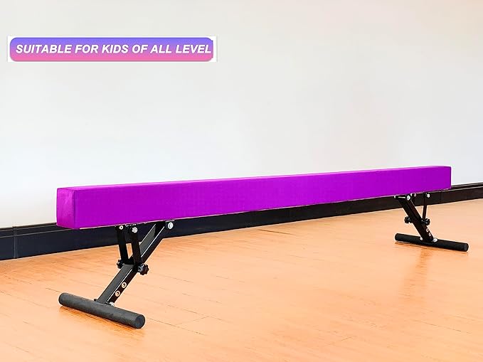 Adjustable Balance Beam 8 ft Gymnastic Beam Adjustable Height for Kids and Teenage of All Gymnastic Levels, Gymnastic Training Beam Gymnastic Equipment for Athlete Home and Gym Club Use