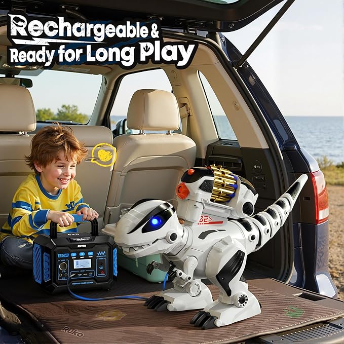 Ruko 8809 Remote Control Robot Dinosaur Toys for Kids, Large Rechargeable Toys, STEM Programmable Interactive with Sound Effects, Birthday Gifts for Boys & Girls Age 3 4 5 6 7 8