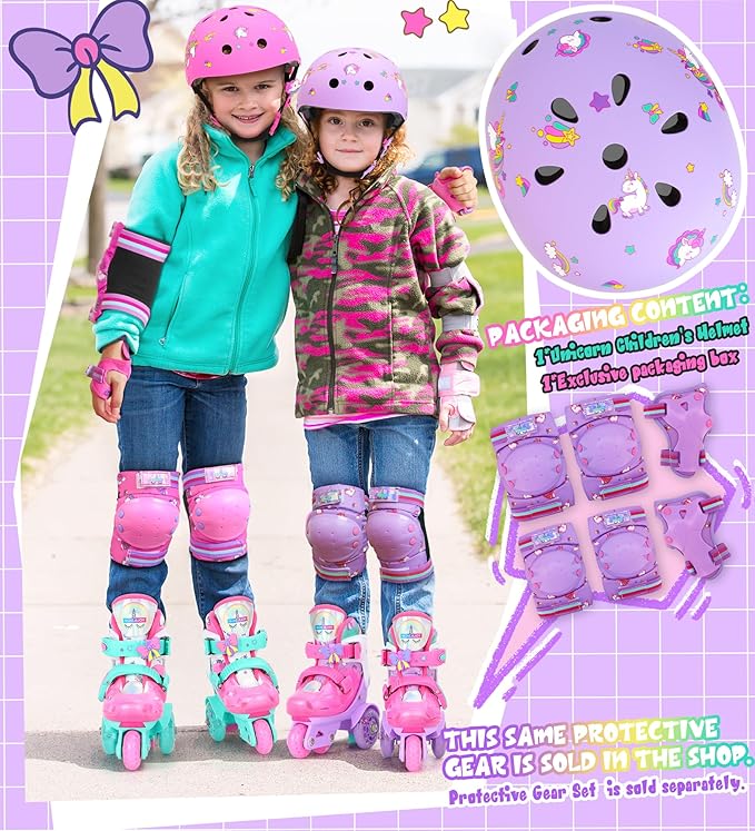 Kids Bike Helmet for Girls 3-5-8-14, Unicorn Adjustable Toddler Helmets for Bicycle, Roller Skating, Skateboard, Scooter, Skiing