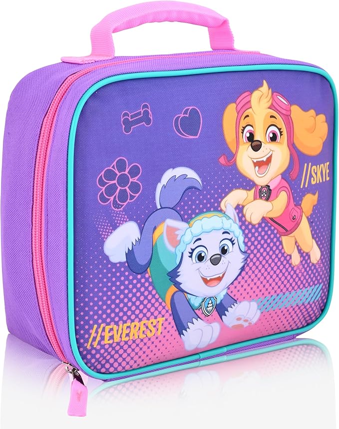 Fast Forward Paw Patrol Skye Lunch Box for Kids | Insulated Lunch Bag Lunch Box for Girls, Boys, Toddlers | Paw Patrol Skye and Everest Purple Reusable Lunchbox
