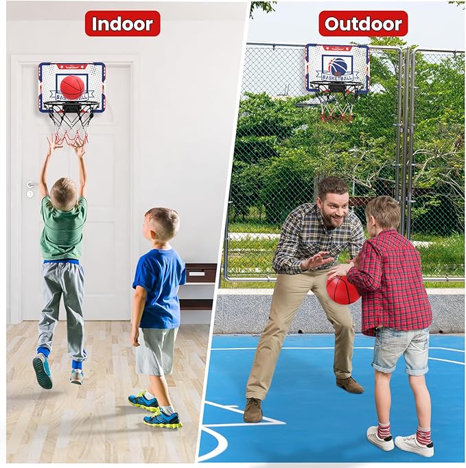 EagleStone Kids Indoor Basketball Hoop, 4 Balls Mini Basketball Toy for Toddlers