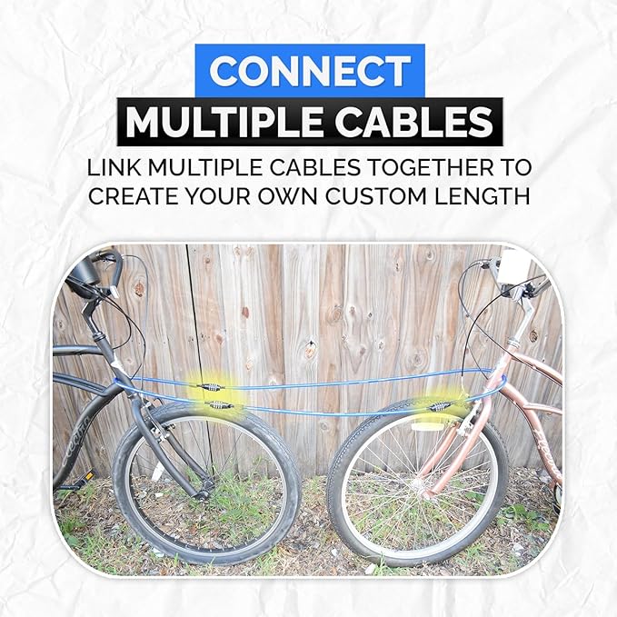 Security Cable Lock Set, Resettable Combination Lock, Mounting Bracket, Portable and Compact for Bikes, Scooters and More, 4ft