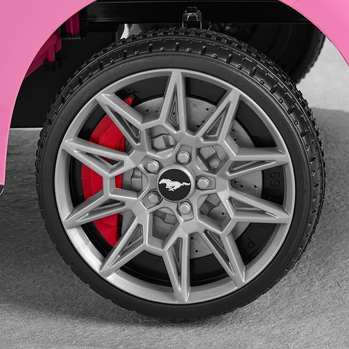 Best Choice Products Kids 12V Electric Ride On Car Officially Licensed Ford Mustang w/Parent Control, LED Lights, 2 Speeds, Bluetooth - Pink