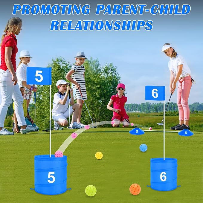 deAO Golf Yard Game Backyard Golf Games for Kids Adults, Portable 6 Holes Golf Course with Balls and Flag,Family Golf Gifts for Outdoor Indoor,Lawn, Park, Beach, Camping, Hotel (Blue)