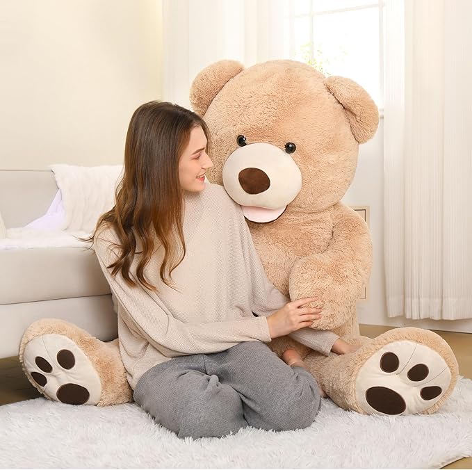 MorisMos Giant Teddy Bear Plush 5ft, Life Size Huge Brown Teddy Bears for Girlfriend Boyfriend, 5 Foot Large Big Stuffed Animal Gifts for Lover on Valentines, Anniversary, Birthday