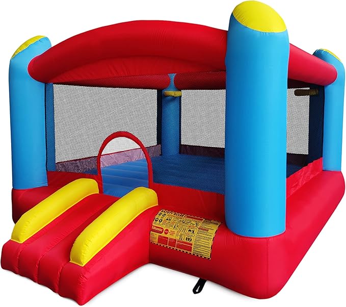 Funormous Enormous Giant Bounce House for Kids, Indoor Outdoor Inflatable Huge Bouncy Castle with Double Basketball Hoops, Includes Air Blower with GFCI