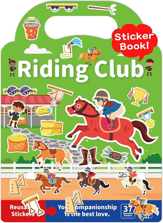 Benresive Reusable Sticker Book for Toddlers 2-4 Years, Fun Travel Stickers for Kids, Waterproof Sticker Books for Toddlers 1-3, Crafts Activities for Toddler 1-3 2-4 3-5 - Riding