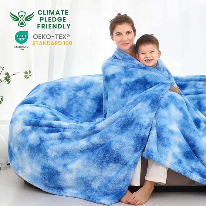 obinsm Warm Blanket Blue Soft Fleece Blankets Throw Blankets for Bed
