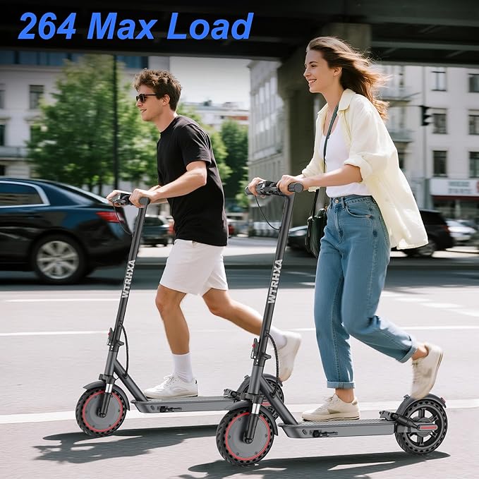 Electric Scooter, 500W Powerful Motor Scooter, 10" Solid Tires, 22-25 Miles Long Range, 22Mph Max Speed, Foldable E-Scooter Adults with Dual Shock Suspensions and APP Control