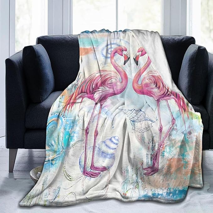 Flamingo Blanket Gifts for Girls Boys Beach Throw Cozy Plush Fleece Flannel Lightweight Fuzzy Party Blankets for Women Men 50"X40"