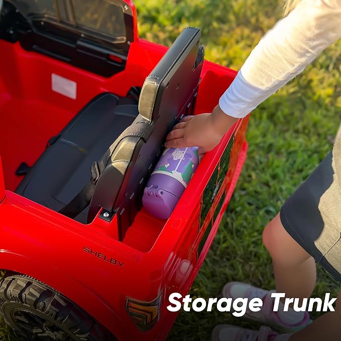 Licensed Ford Shelby F-150 Kids Ride on Car Truck, 12V Toddler Electric Car for Kids Ages 3-6 with Remote Control - Red