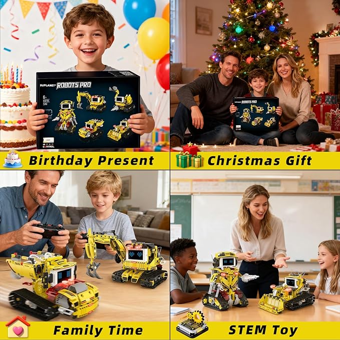 5-in-1 Programmable Robot Building Block Set for Kids Age 6 7 8 9 10 11 12-14, with APP or Remote Control & LED Display Screen, STEM Educational Gift for Teen Boys and Girls (660PCS)