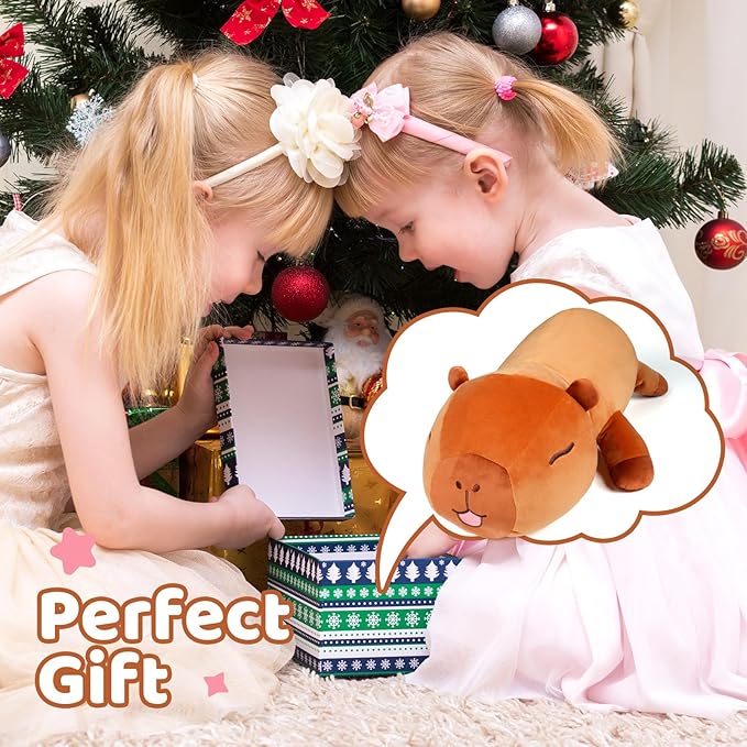 Puffpals Weighted Plush, Cute Capybara Weighted Stuffed Animal with Beads, Soft Sensory Plush Pillow Toy for Kids & Adults(14in, 1.5lbs)