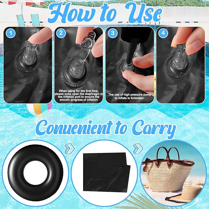 8 Pcs Large Inflatable Pool Float 36 Inches Swimming Ring Pool Floats Adult Inflatable Tube for Summer Vacation Beach River Bachelorette Wedding Party Supplies