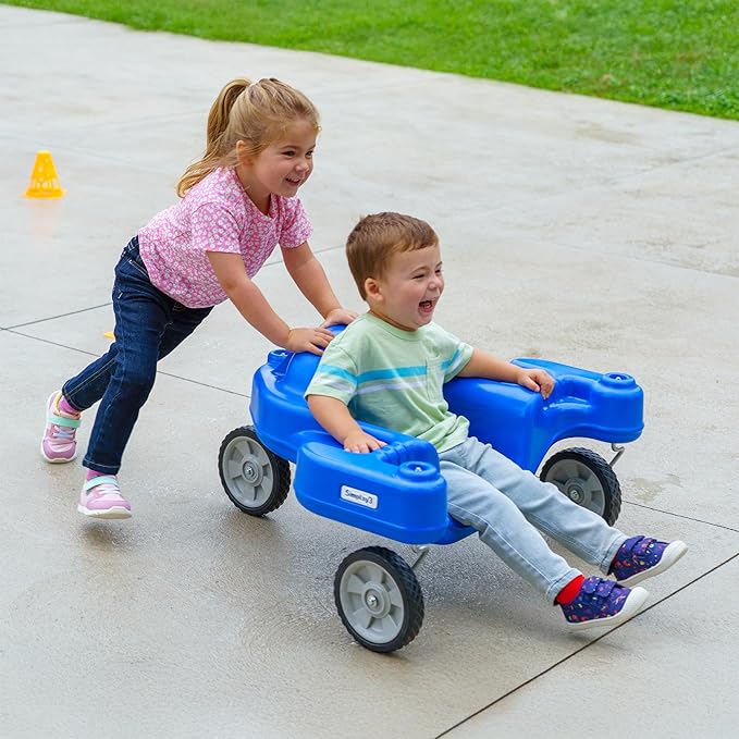 Simplay3 Galaxy Glider Ride-On Toy for Toddlers and Kids Ages 1-1/2 to 5 Years, 360-Degree Spinning Sensory Riding Toy for Kids, Blue