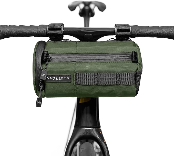 Signature Bar Bag – Hunter Green | Hard-Shell Bike Handlebar Bag with Waterproof Zippers & Adjustable Straps | Lightweight Bicycle Handlebar Bag, Compatible with Road, Gravel & MTB Bikes