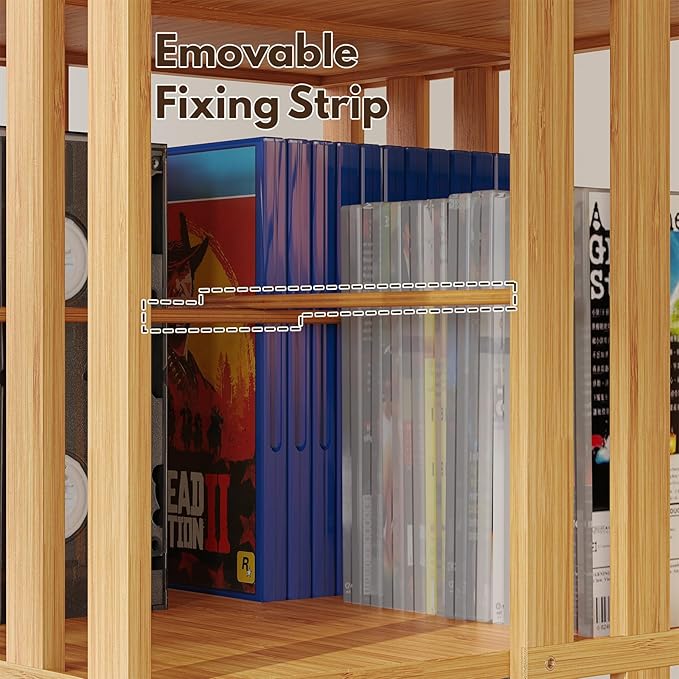 YOWOS Rotating Bookshelf Tower, 360 Display Spinning Bookcase, Bamboo Bookshelf Floor Standing Storage Rack, Wood Narrow Book Shelf Organizer for Kids&Adults (Nature, 2 Tier)