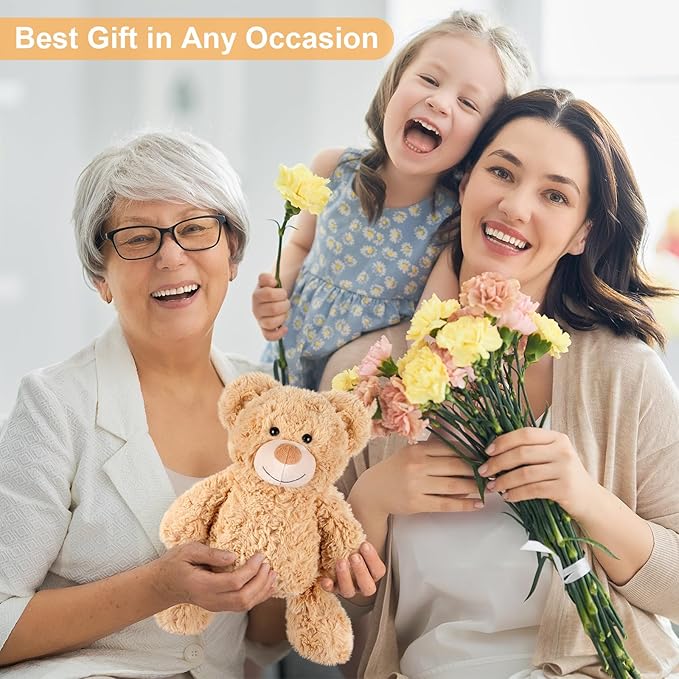 Teddy Bear Stuffed Animals, Microwavable Stuffed Animal Heating Pads for Heat Therapy, Stress Relief Toy for Anxiety, Cuddle, Companion, Bear Plush Gifts for Girls Boys Adults