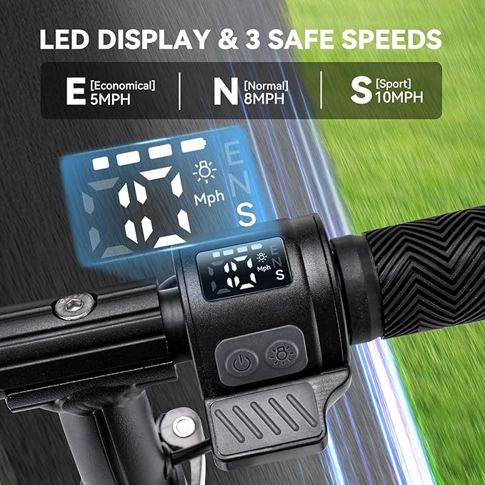 Caroma Electric Scooter for Kids Ages 6-14, 150W/180W Motor,10 MPH Max Speed & 7 Miles,Adjustable Height & Speed,Colorful Lights,LED Display,Foldable Kids Electric Scooter 132 Lbs Max Load