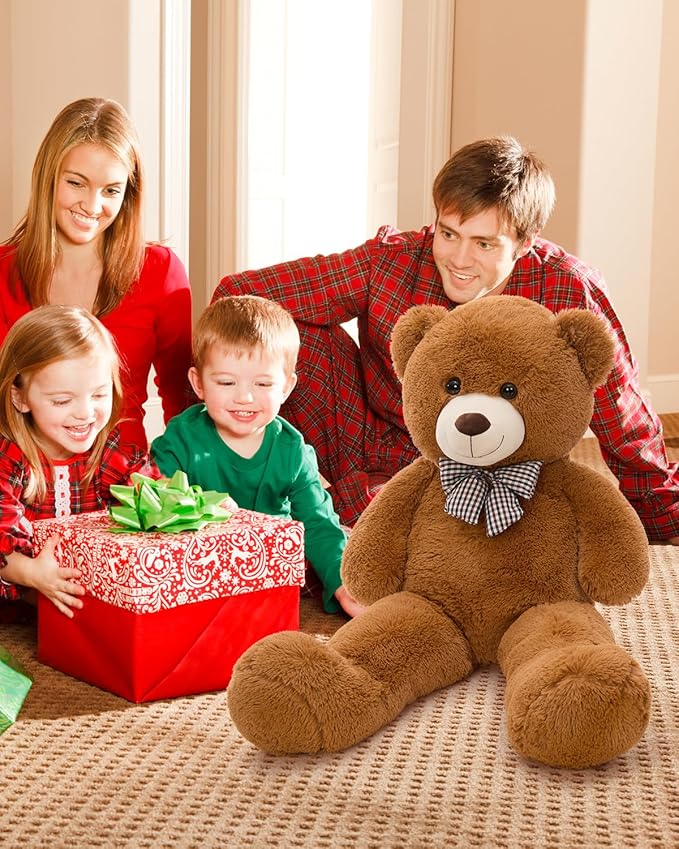MaoGoLan Giant Teddy Bear Plush Toy - Ultra Soft & Cute Large Stuffed Animal 39 inches, Perfect for Baby Showers, Birthdays, Valentine’s Day Gifts (Kids, Couples, Family),Dark Brown