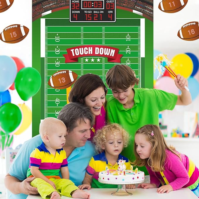 PLULON Football Game for Kids Pin The Football on The Goalpost Poster with Stickers Birthday Party Favors Home Wall Decorations for Kids Adults Family Birthday Party Supplies