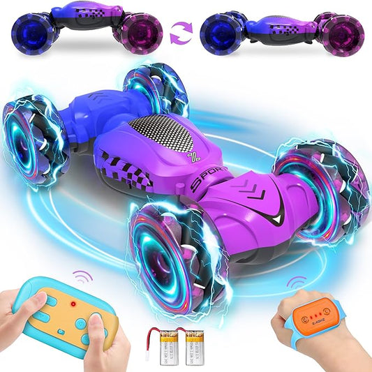 Remote Control Car for Girls 4-7, Toys for Ages 5-7, Gift for 4 5 6 7 8-13 Years Old, for Kids, Gesture Sensing RC Stunt Car with Lights, Birthday Gift