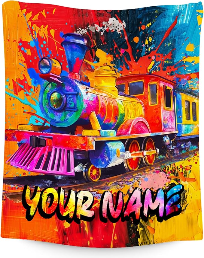 Boys Blanket - Train Blankets Gifts for Toddler Kids - Soft Flannel Throw for Room Decor Bed - 4 Sizes