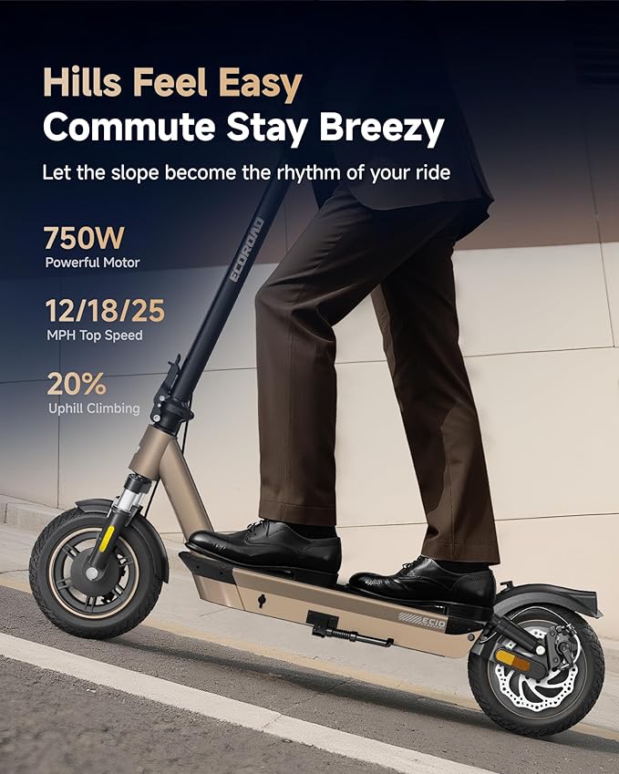 Electric Scooter for Adults, 30-32Miles Long Range Electric Scooters, 500W-750W Motor & 21-25MPH Adults Commuting Scooters, 10" Tires, Lightweight Foldable E-Scooter with Turn Signals