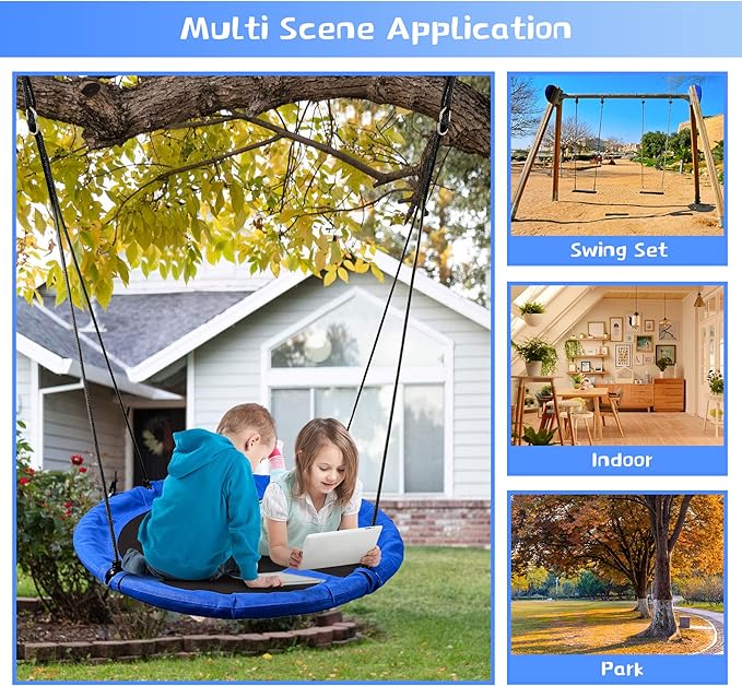 RedSwing 43" Saucer Tree Swing for Kids Indoor Outdoor, Large Round Swing, 500 Lbs Weight Capacity, Perfect for Tree, Swings Set, Backyard, Playground, Easy Install