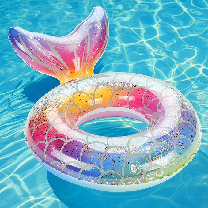 MoKo Inflatable Swimming Ring, Cute Pool Float Tube Decorations Swim Tubes Outdoor Pool Beach Water Floats Party Supplies Floaties