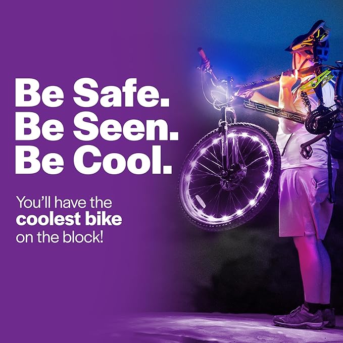 Brightz WheelBrightz LED Bike Wheel Lights - 2025 Edition with Superior Straps & LED-Weatherproof Shield! 14 Colors - Unmatched Durability, Visibility & 48+ Hours of Dazzling Illumination